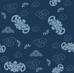 传统的蝙蝠纹无缝底纹图案