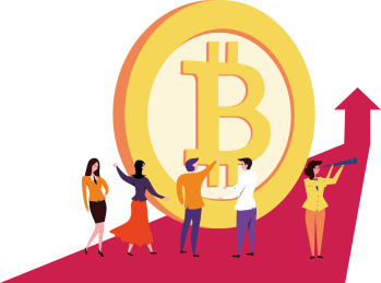 比特币上涨概念插画