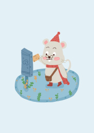 小老鼠寄信插画