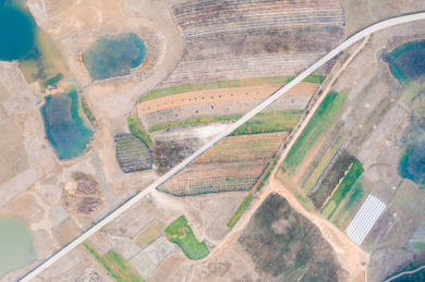 云南省德宏州农村农田航拍风光