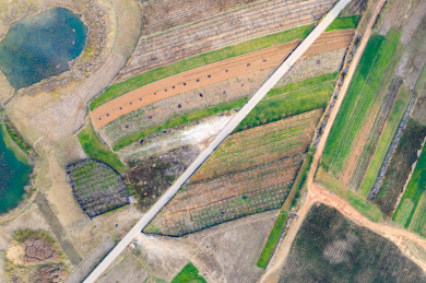 云南省德宏州农村农田航拍风光