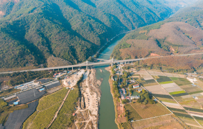 云南省德宏州农村农田航拍风光