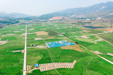 云南省德宏州农村农田航拍风光