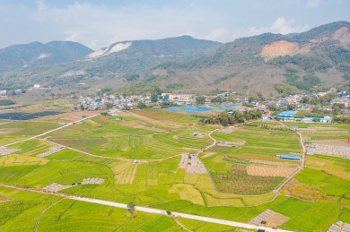 云南省德宏州农村农田航拍风光