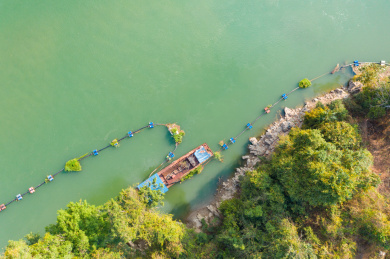 云南省德宏州瑞丽江畔航拍自然风光