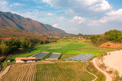 云南省德宏州农村农田航拍风光
