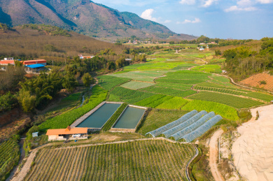 云南省德宏州农村农田航拍风光