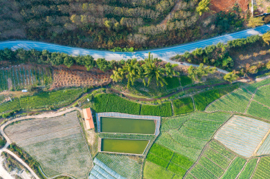 云南省德宏州农村农田航拍风光