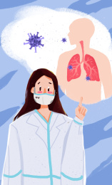 女性医护人员讲解肺炎