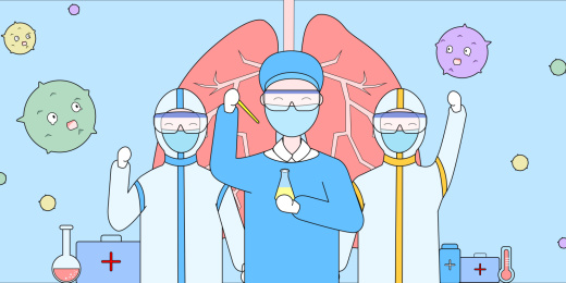 医护人员研制战胜病毒的药品