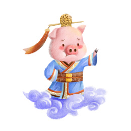 一张古风的小猪图片
