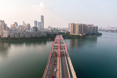 广西柳州文惠桥傍晚