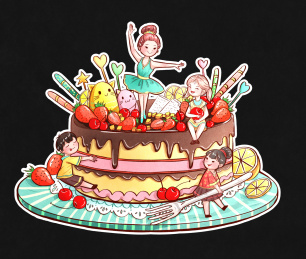 小娃娃遇到大蛋糕