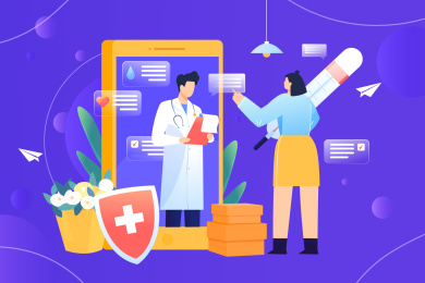 医疗问诊矢量插画