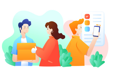 在线购物矢量插画