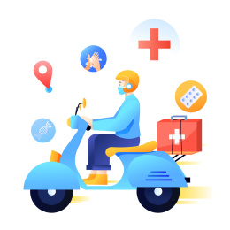 快递员配送矢量插画