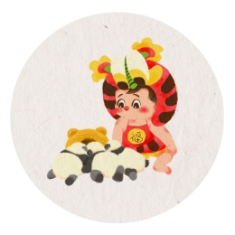 中国风-虎头帽胖娃娃和熊猫