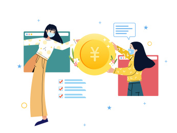 戴着口罩工作的职场青年