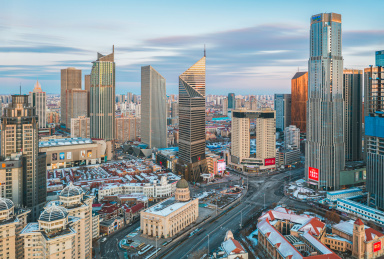 天津小白楼商业区全景