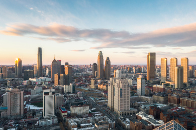 天津小白楼商业区全景