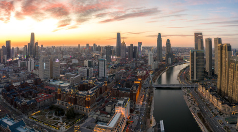 天津小白楼商业区全景