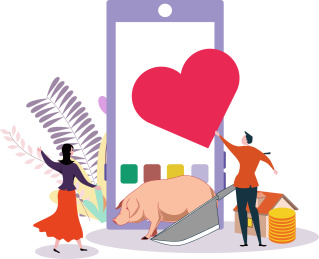 网络杀猪盘金融诈骗概念矢量插画