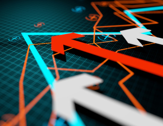 金融股市图表与成功箭头