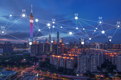 大数据5G智慧城市高速发展概念