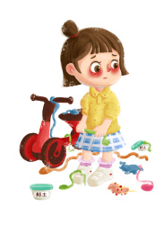 玩粘土的小姑娘