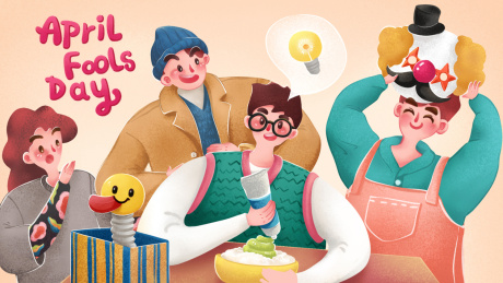 四月愚人节插画