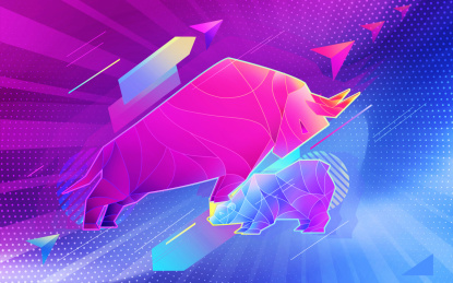 金融牛抗击疫情插画