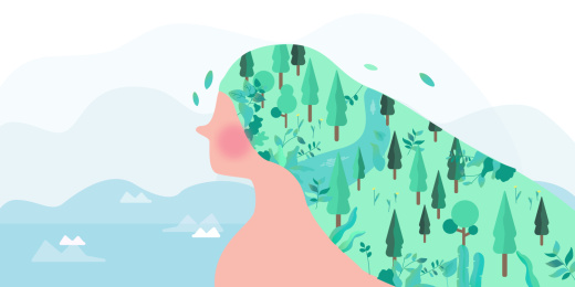 地球母亲的绿色环保矢量插图