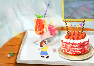 美食家中草莓蛋糕