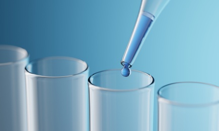 滴管向试管中滴入蓝色的液体