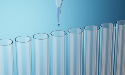 滴管向试管中滴入蓝色的液体