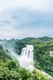 中国贵州黄果树大瀑布风光航拍