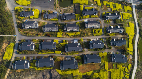航拍中国江苏常州溧阳天目湖镇美好乡村