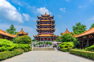 中国湖北武汉天下江山第一楼黄鹤楼全景