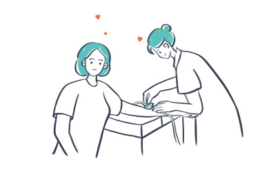 生病医生给患者打针插图