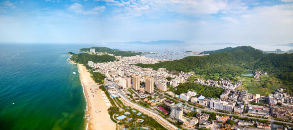 航拍广东阳江海陵岛海岸风光