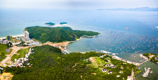 航拍广东阳江海陵岛海岸风光