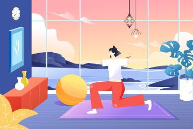 瑜伽运动矢量插画