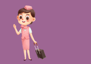 拉着行李箱的空姐