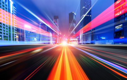 城市公路汽车光影轨迹