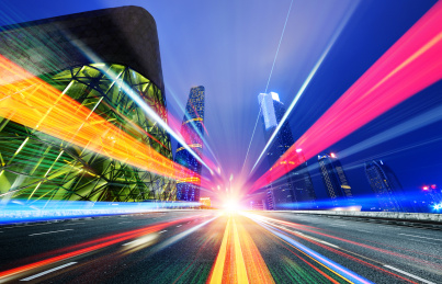 城市公路汽车光影轨迹