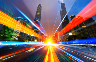 城市公路汽车光影轨迹