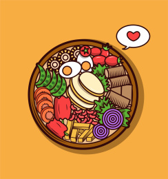 矢量火锅材料插图