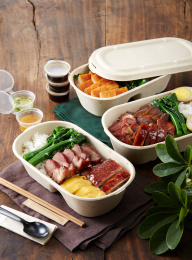 中式菜品，美味的粤式料理。烧卤组合饭外卖