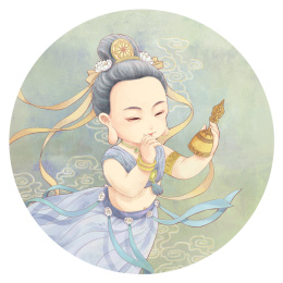 敦煌小飞天-持金铎