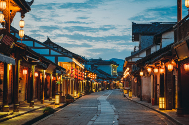 成都洛带古镇夜景